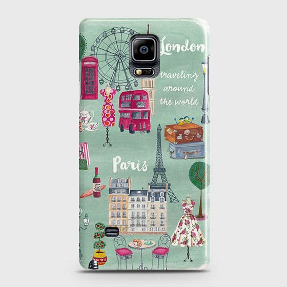 Samsung Galaxy Note Edge Cover - Matte Finish - London, Paris, New York Modern Printed Hard Case With Life Time Colors Guarantee ( Fast Delivery )