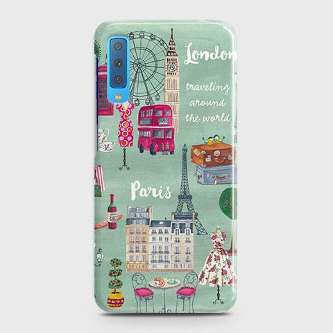 Samsung A7 2018 Cover - Matte Finish - London, Paris, New York Modern Printed Hard Case With Life Time Colors Guarantee ( Fast Delivery )