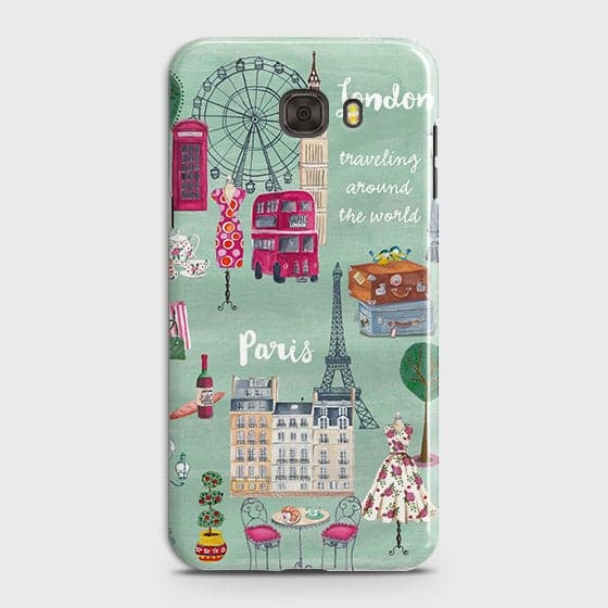 Samsung C9 Cover - Matte Finish - London, Paris, New York Modern Printed Hard Case With Life Time Colors Guarantee ( Fast Delivery )