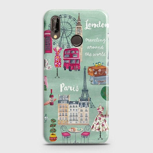 Huawei P20 Lite Cover - Matte Finish - London, Paris, New York Modern Printed Hard Case Life Time Colors Guarantee (Fast Delivery)