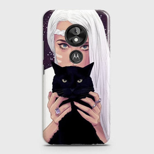 Motorola Moto E5 / G6 Play - Trendy Wild Black Cat Printed Hard Case With Life Time Colors Guarantee (Fast Delivery)