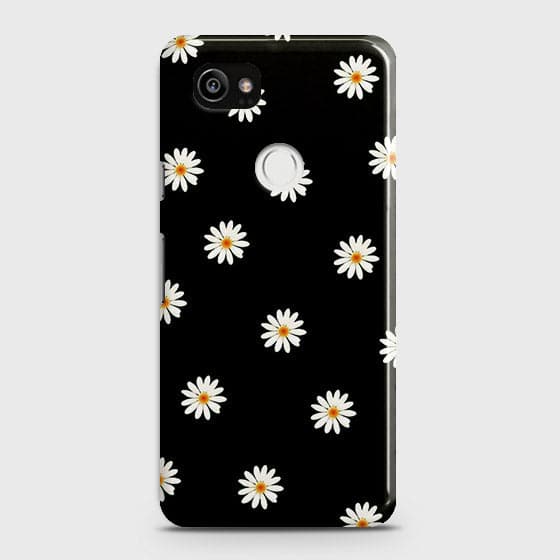 Google Pixel 2 XL Cover - Matte Finish - White Bloom Flowers with Black Background Printed Hard Case With Life Time Colors Guarante ( Fast Delivery )