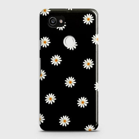 Google Pixel 2 XL Cover - Matte Finish - White Bloom Flowers with Black Background Printed Hard Case With Life Time Colors Guarante ( Fast Delivery )