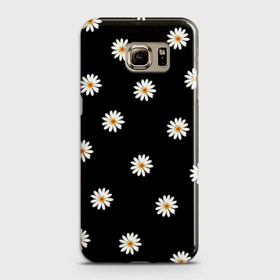 Samsung Galaxy S6 Edge Plus Cover - White Bloom Flowers with Black Background Printed Hard Case With Life Time Colors Guarantee -B40(1) ( Fast Delivery )