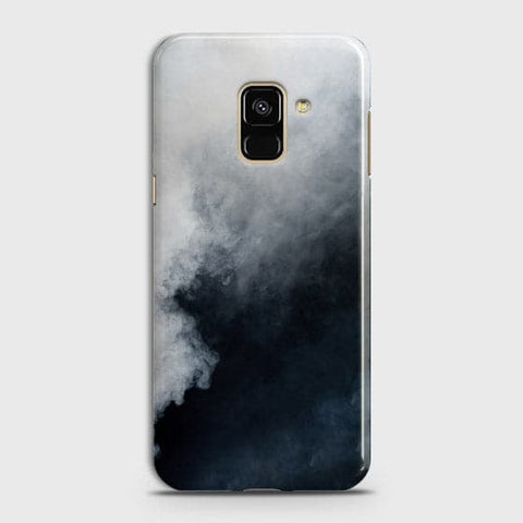 Samsung A8 2018 Cover - Matte Finish - Trendy Misty White and Black Marble Printed Hard Case with Life Time Colors Guarantee b49 ( Fast delivery )