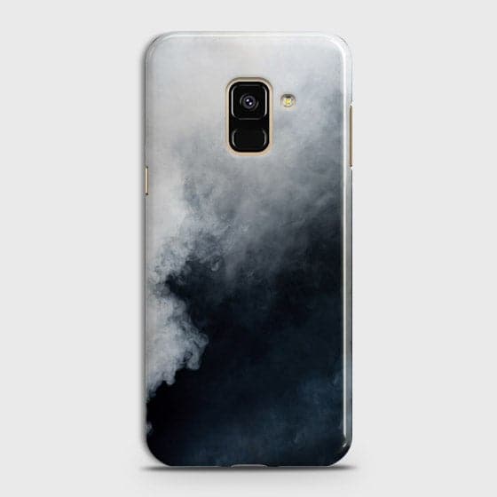 Samsung A8 Plus 2018 Cover - Matte Finish - Trendy Misty White and Black Marble Printed Hard Case with Life Time Colors Guarantee (Fast Delivery)