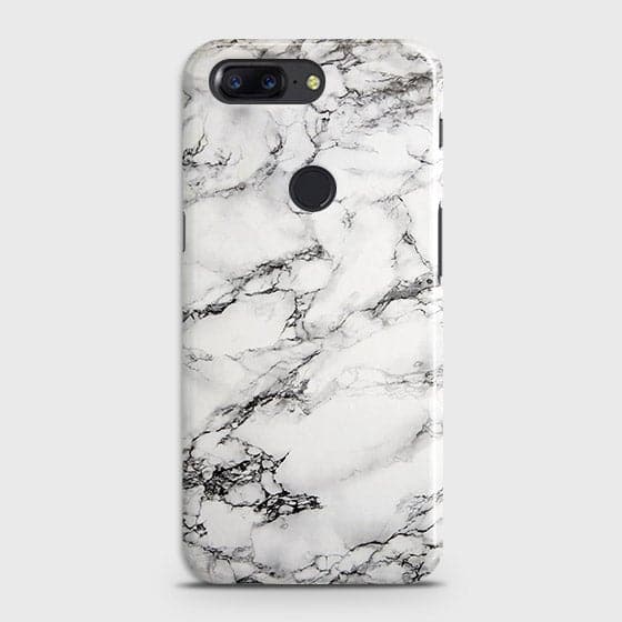OnePlus 5T Cover - Matte Finish - Trendy Mysterious White Marble Printed Hard Case with Life Time Colors Guarantee ( Fast Delivery )