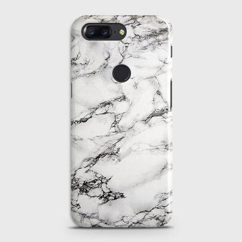 OnePlus 5T Cover - Matte Finish - Trendy Mysterious White Marble Printed Hard Case with Life Time Colors Guarantee ( Fast Delivery )