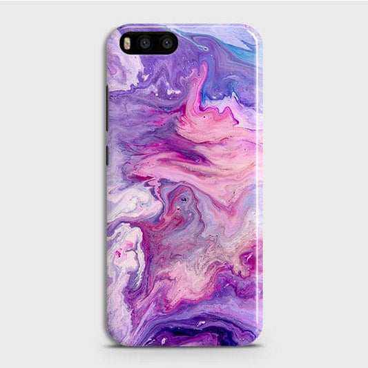 Xiaomi Mi 6 Cover - Chic Blue Liquid Marble Printed Hard Case with Life Time Colour Guarantee ( Fast Delivery )