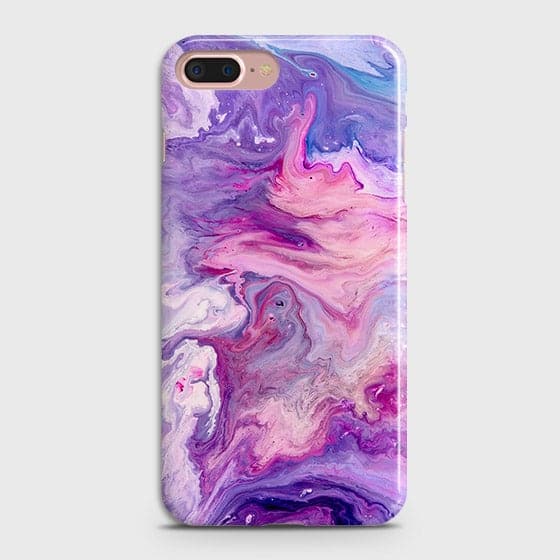 iPhone 7 Plus & iPhone 8 Plus Cover - Chic Blue Liquid Marble Printed Hard Case with Life Time Colour Guarantee(1) ( Fast Delivery )