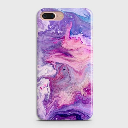 iPhone 7 Plus & iPhone 8 Plus Cover - Chic Blue Liquid Marble Printed Hard Case with Life Time Colour Guarantee(1) ( Fast Delivery )