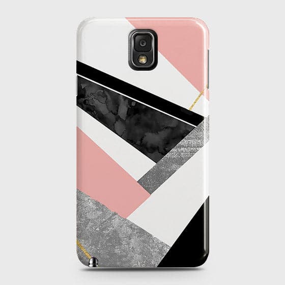 Samsung Galaxy Note 3 Cover - Geometric Luxe Marble Trendy Printed Hard Case With Life Time Colour Guarantee ( Fast Delivery )