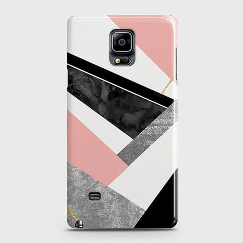 Samsung Galaxy Note 4 Cover - Geometric Luxe Marble Trendy Printed Hard Case With Life Time Colour Guarantee ( Fast Delivery )
