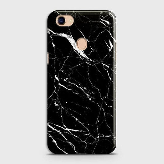 Oppo F7 Cover -  Matte Finish - Trendy Black Marble Printed Hard Case With Life Time Guarantee ( Fast Delivery )