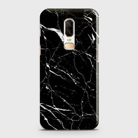 OnePlus 6 Cover - Matte Finish - Trendy Black Marble Printed Hard Case With Life Time Guarantee (Fast Delivery)