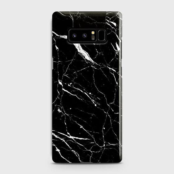 Samsung Galaxy Note 8 Cover - Matte Finish - Trendy Black Marble Printed Hard Case With Life Time Colour Guarantee ( Fast Delivery )