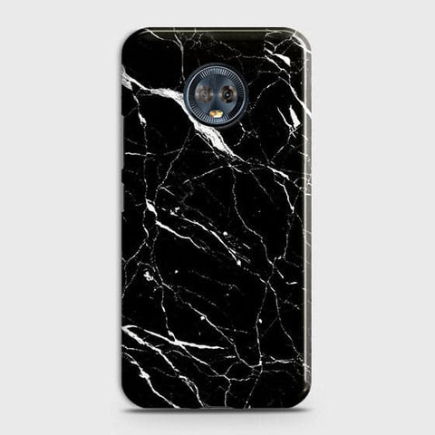 Motorola Moto G6 Plus Cover - Matte Finish - Trendy Black Marble Printed Hard Case With Life Time Guarantee ( Fast Delivery )
