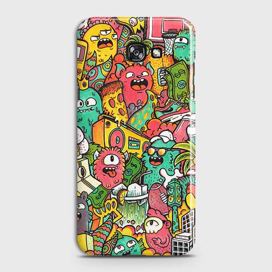 Samsung A5 2017 Cover - Matte Finish - Candy Colors Trendy Sticker Collage Printed Hard Case With Life Time Guarantee ( Fast Delivery )
