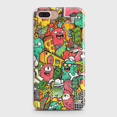iPhone 7 Plus & iPhone 8 Plus Cover - Matte Finish - Candy Colors Trendy Sticker Collage Printed Hard Case With Life Time Guarantee (Fast Delivery)