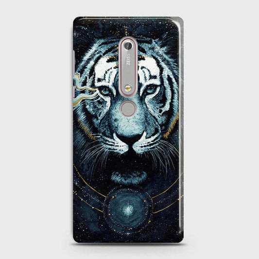 Nokia 6.1 Cover - Vintage Galaxy Tiger Printed Hard Case with Life Time Colors Guarantee - OrderNation