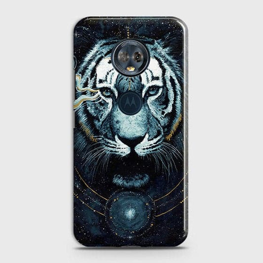 Motorola E5 Plus Cover - Vintage Galaxy Tiger Printed Hard Case with Life Time Colors Guarantee - OrderNation