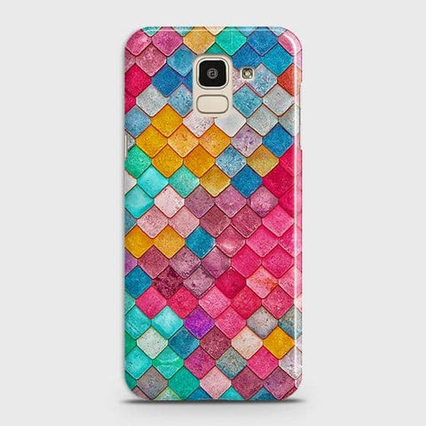 Samsung J6 2018Cover - Chic Colorful Mermaid Printed Hard Case with Life Time Colors Guarantee ( Fast Delivery )