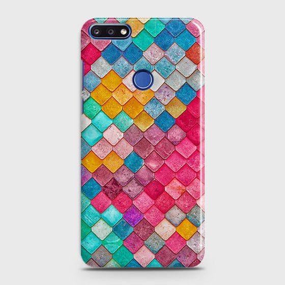 Huawei Y7 Prime 2018 Cover - Chic Colorful Mermaid Printed Hard Case with Life Time Colors Guarantee B52 ( Fast Delivery )
