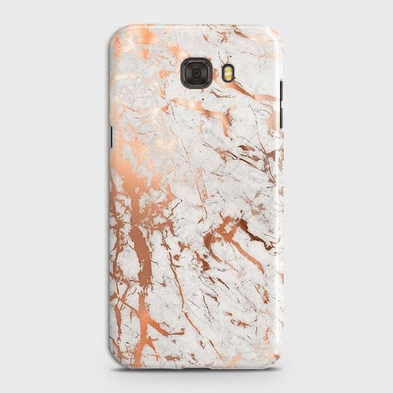 Samsung C9 Cover - In Chic Rose Gold Chrome Style Printed Hard Case with Life Time Colors Guarantee ( Fast Delivery )