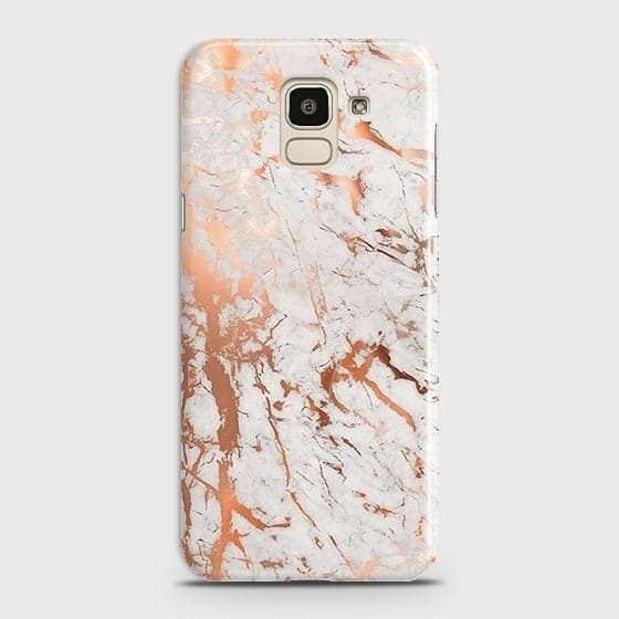 Samsung J6 2018 Cover - In Chic Rose Gold Chrome Style Printed Hard Case with Life Time Colors Guarantee ( Fast Delivery )