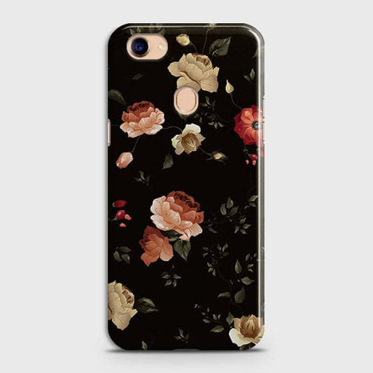 Oppo F7 Cover - Matte Finish - Dark Rose Vintage Flowers Printed Hard Case with Life Time Colors Guarantee ( fast Delivery )