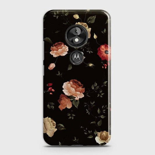 Motorola Moto E5 / G6 Play Cover - Matte Finish - Dark Rose Vintage Flowers Printed Hard Case with Life Time Colors Guarantee ( Fast Delivery )