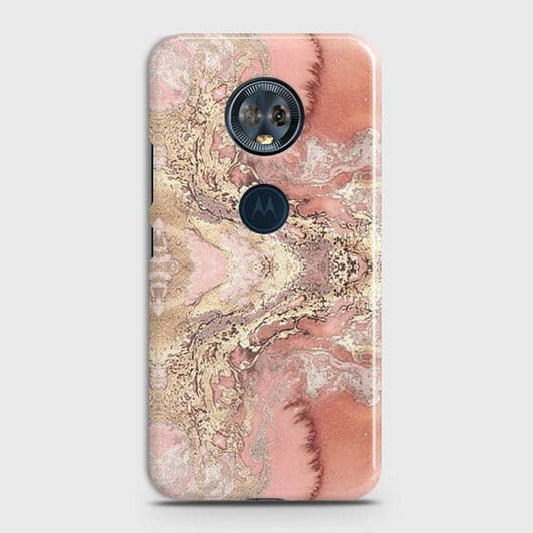 Motorola E5 Plus Cover - Trendy Chic Rose Gold Marble Printed Hard Case with Life Time Colors Guarantee ( Fast Delivery )