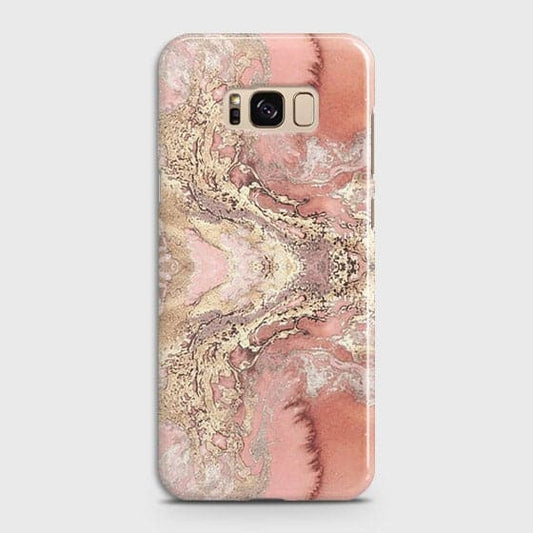 Samsung Galaxy S8 Cover - Trendy Chic Rose Gold Marble Printed Hard Case with Life Time Colors Guarantee ( Fast Delivery )