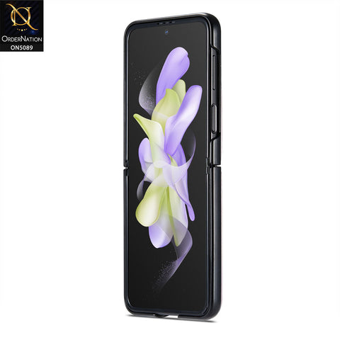 Samsung Galaxy Z Flip 4 5G Cover - Black - CaseMe Classic Leather Flip Book Card Slot Case