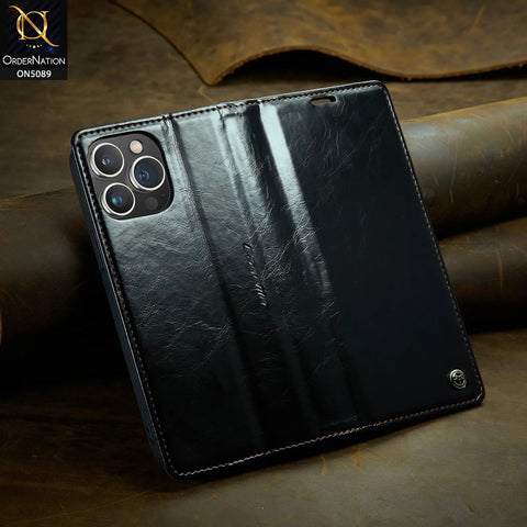 Samsung Galaxy A52s 5G Cover - Black - CaseMe Classic Leather Flip Book Card Slot Case
