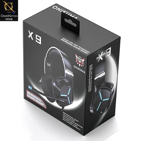ONIKUMA X9 Gaming Headset with Mic and Noise Canceling Gaming Headphone Wired Blue Light for PS4 PS5 PC XBOX ( Not Wireless/Bluetooth )