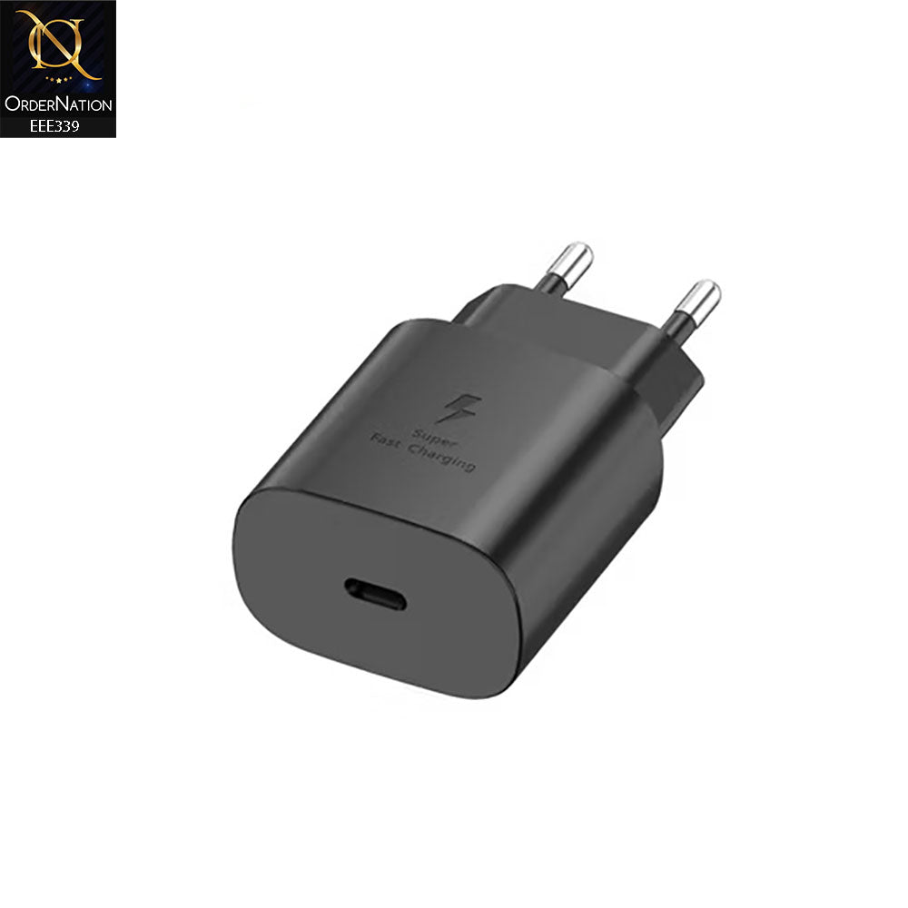 Aspor A820 25W USB-C Fast Charging Phone Charger Power Adapter - Black