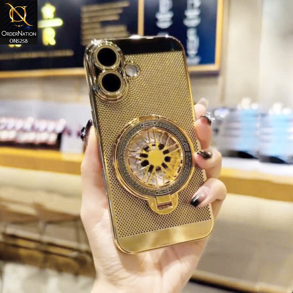 Iphone 16 Shell iPhone 16 Cover - Golden - New Breathing Mesh Hard Shell Protective Ca ...