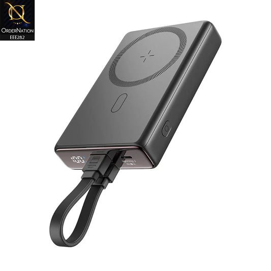 Joyroom JR-PBM01 20W 10000mAh Power Bank with Built-in Cable & Kickstand - Black