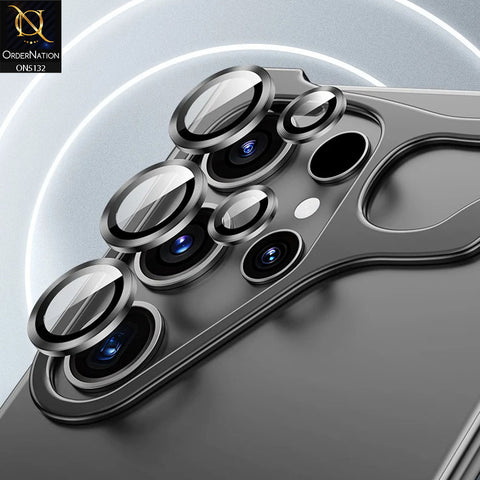 Samsung Galaxy S24 Ultra Cover - Gray - New Trendy Alloy Metal Minimalist Phone Case With Camera Protectors