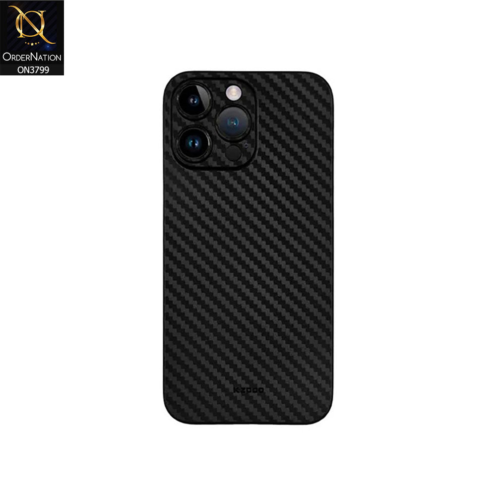 iPhone 15 Pro Cover - Black - KZ-DOO Carbon Fiber Ultra Thin Protective Case