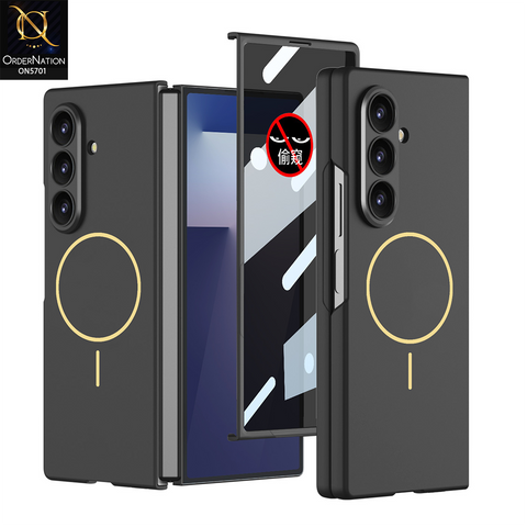 Samsung Galaxy Z Fold 7 Cover - Black - New Premium Quality Pc Shell Case With Sepaarte Tempered Film Designed By GKK