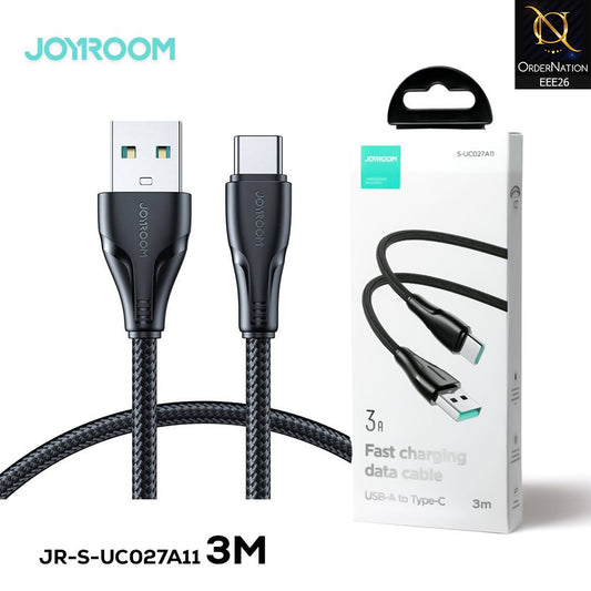 Joyroom S-UC027A11 Surpass Series 3A USB-A to Type-C Fast Charging Data Cable 3m – Black