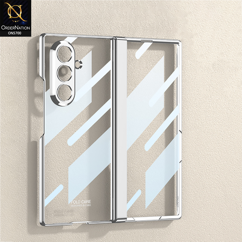 Samsung Galaxy Z Fold 7 Cover - Silver - New Premium Quality Pc Shell Case With Sepaarte Tempered Film Designed By GKK
