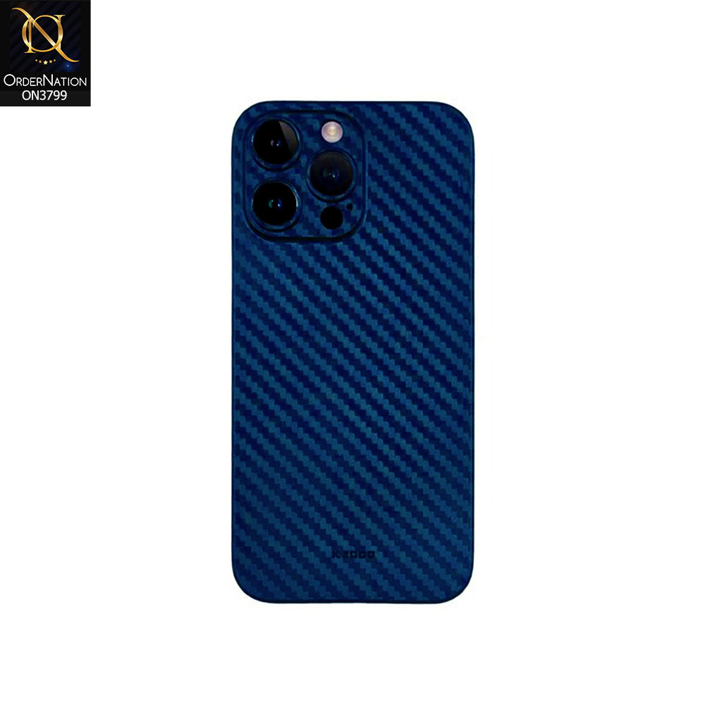 iPhone 15 Pro Max Cover - Blue - KZ-DOO Carbon Fiber Ultra Thin Protective Case