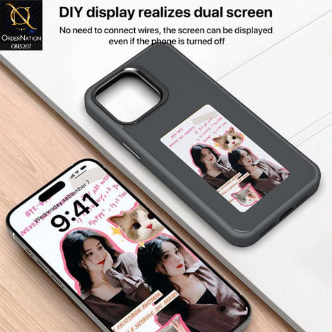 iPhone 14 Pro Max Cover - Black - New Tecnology Four-Color E-ink Screen NFC DIY Phone Case