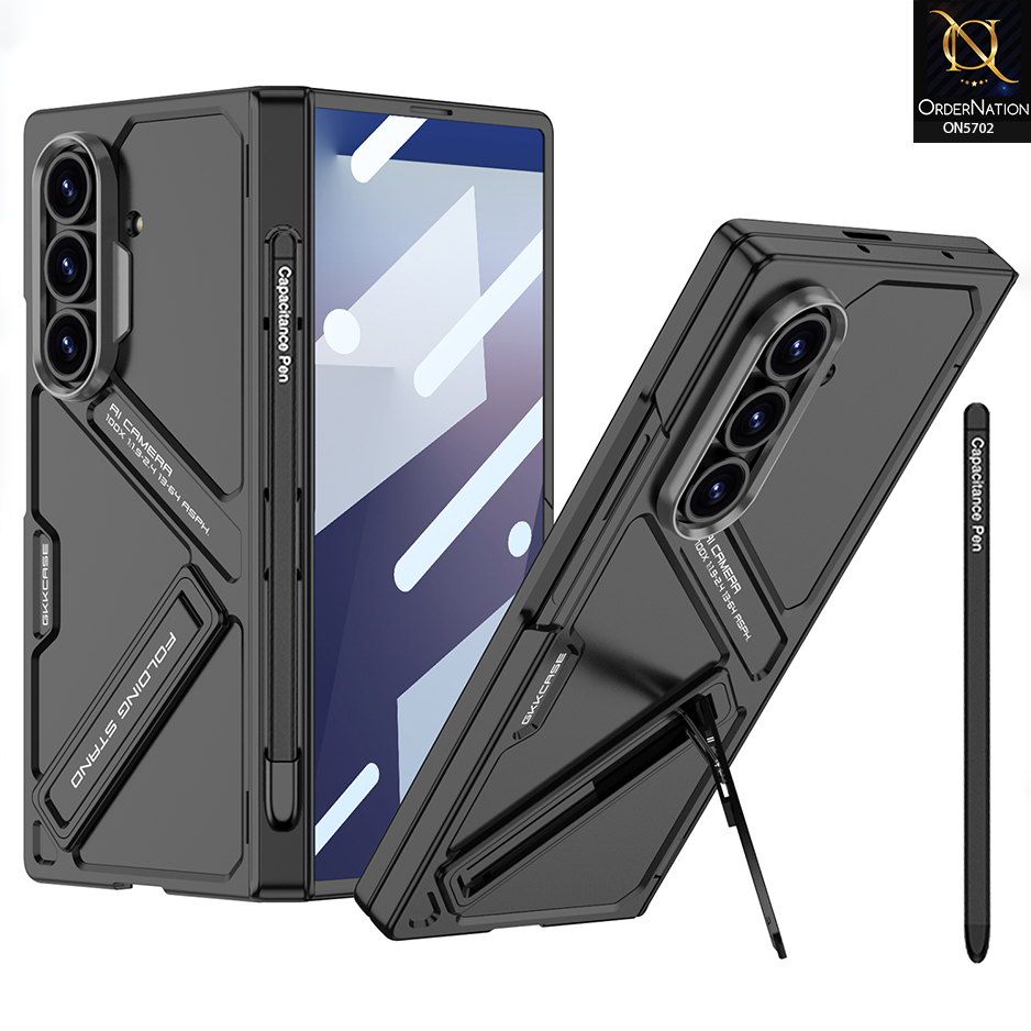 Samsung Galaxy Z Fold 7 Cover - Black - New Premium Quality Pc Shell Case With KickStand Designed By GKK