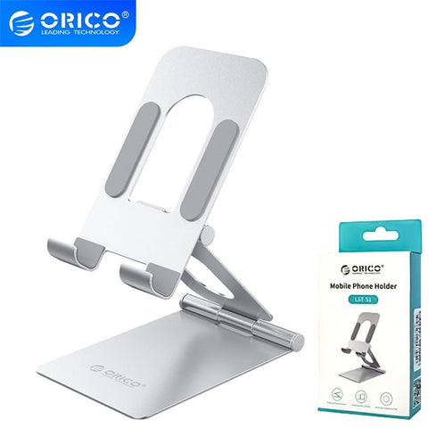 ORICO LST-S1 Mobile Phone Holder Adjustable Foldable Metal Desktop Stand - Silver