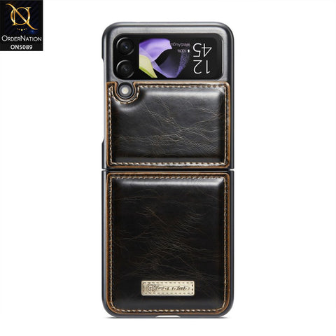 Samsung Galaxy Z Flip 3 5G Cover - Brown - CaseMe Classic Leather Flip Book Card Slot Case
