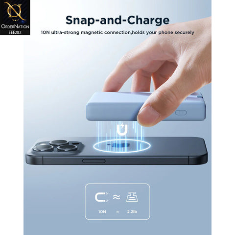 Joyroom JR-PBM01 20W 10000mAh Power Bank with Built-in Cable & Kickstand - Black